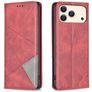 Mobigear Rhombus Slim iPhone 18 Pro Max Hülle Klapphülle - Rot
