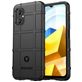 Mobigear Rugged Shield POCO M5 Hülle Flexibles TPU Backcover Stoßfest - Schwarz