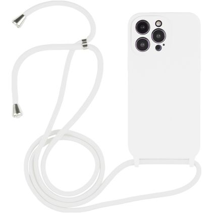 Mobigear Lanyard iPhone 15 Pro Silikon Handykette - Weiß