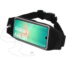 Mobiparts Comfort Fit Belt Handyhalterung Joggen Samsung Galaxy A26 Sporthülle Neopren Gürtel - Schwarz