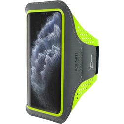 Mobiparts Comfort Fit Handyhalterung Joggen iPhone 11 Pro Sporthülle Neopren Sportarmband - Neon Green