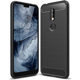 Mobigear Brushed Slim Nokia 7.1 Hülle Flexibles TPU Backcover - Schwarz Mobigear Brushed Slim Nokia 7.1 Hülle Flexibles TPU Backcover - Schwarz