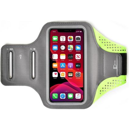 Mobigear Easy Fit Handyhalterung Joggen POCO X3 Pro Sporthülle Neopren Sportarmband - Grün