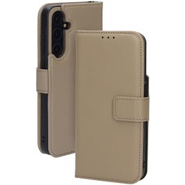 Mobiparts Samsung Galaxy A35 Hülle Echtes Leder Klapphülle Geldbörse - Taupe