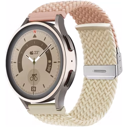 Mobigear Braided Dual Nylon Smartwatch Armband Klappschließe - 22-mm-Universalanschluss - Pink / Polarstern