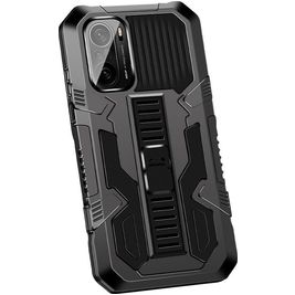 Mobigear Armor Stand POCO F3 Hülle Hardcase Backcover Stoßfest mit Ständer - Schwarz