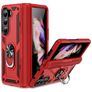 Mobigear Armor Ring Samsung Galaxy Z Fold 5 Hülle Hardcase Backcover Stoßfest mit Ringhalter - Rot