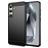 Mobigear Brushed Slim Samsung Galaxy S24 FE Hülle Flexibles TPU Backcover - Schwarz