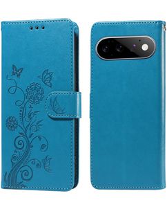 Mobigear Flowers Google Pixel 11 Hülle Klapphülle Geldbörse - Blau