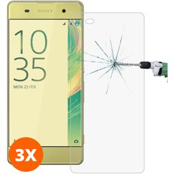Mobigear Sony Xperia XA Panzerglas Displayschutz - Hüllenfreundlich (3er Pack)