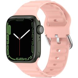 Mobigear Bumpy Silikon Apple Watch Armband Dornschließe - 49/46/45/44 mm - Pink