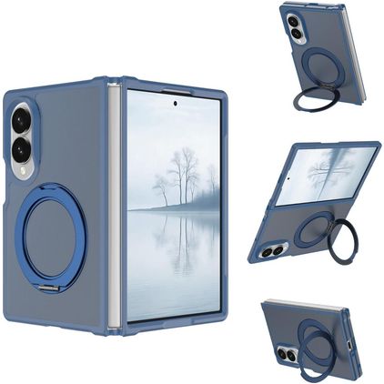 Mobigear 360 Rotating Ring Samsung Galaxy Z Fold 8 Ultra MagSafe Hülle Hardcase Backcover mit Ringhalter - Blau
