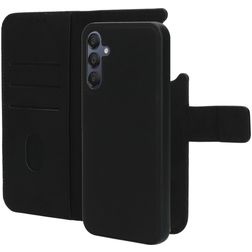 Mobiparts Samsung Galaxy A15 Hülle Echtes Leder Abnehmbare 2in1 Klapphülle Geldbörse - Schwarz