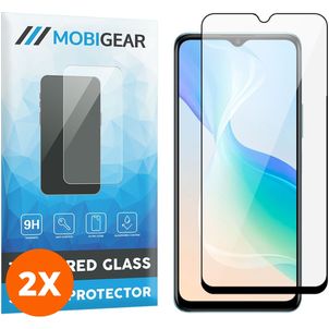 Mobigear Premium Vivo Y76 Panzerglas Gehärtetes Glas Displayschutz - Hüllenfreundlich - Schwarz (2er Pack)