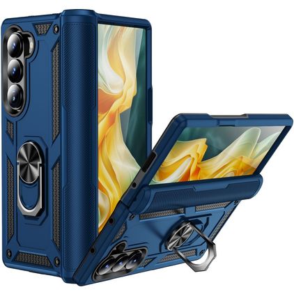 Mobigear Armor Ring Samsung Galaxy Z Fold 6 Hülle Hardcase Backcover Stoßfest mit Ringhalter - Marineblau