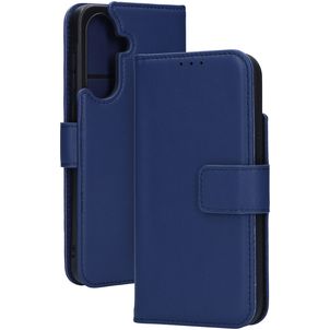 Mobiparts Samsung Galaxy A36 Hülle Echtes Leder Klapphülle Geldbörse - Blau