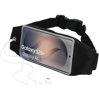 Mobiparts Comfort Fit Belt Handyhalterung Joggen Samsung Galaxy S26 Plus Sporthülle Neopren Gürtel - Schwarz