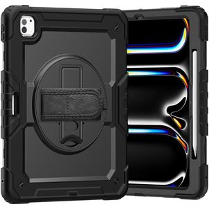 Xccess Survivor Essential iPad Pro 13 Zoll (2024) Hülle Kunststoff,Silikon Backcover + Ständer - Schwarz