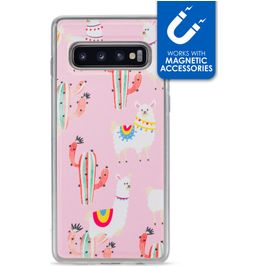 My Style Magneta Samsung Galaxy S10 Hülle Flexibles TPU Backcover - Pink Alpaca