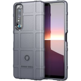 Mobigear Rugged Shield Sony Xperia 1 III Hülle Flexibles TPU Backcover Stoßfest - Grau