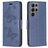 Mobigear Butterfly Samsung Galaxy S23 Ultra Hülle Klapphülle Geldbörse - Blau