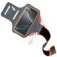 Mobiparts Comfort Fit Handyhalterung Joggen iPhone 16 Pro Sporthülle Neopren Sportarmband - Neon Orange