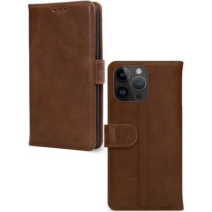 Mobilize Wallet iPhone 14 Pro Max Echtleder Klapphülle Portemonnaie - Braun
