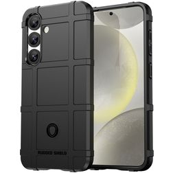 Mobigear Rugged Shield Samsung Galaxy S25 Hülle Flexibles TPU Backcover Stoßfest - Schwarz