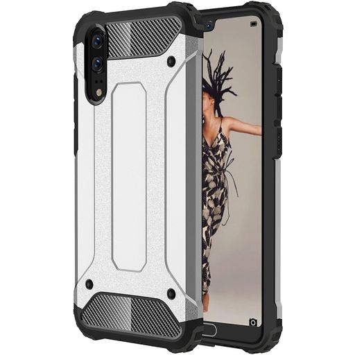 Mobigear Outdoor Huawei P20 Hülle Hardcase Backcover Stoßfest - Silber