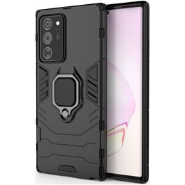Mobigear Armor Ring Samsung Galaxy Note 20 Ultra Hülle Hardcase Backcover Stoßfest mit Ringhalter - Schwarz