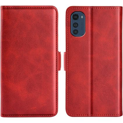 Mobigear Slim Magnet Motorola Moto E32s Hülle Klapphülle Geldbörse - Rot