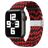 Mobigear Braided Nylon Apple Watch Armband Klappschließe - 42/41/40/38 mm - Schwarz / Rot