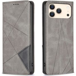 Mobigear Rhombus Slim iPhone 17 Pro Hülle Klapphülle - Grau