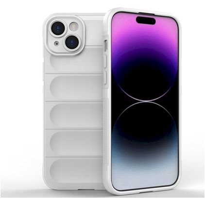Mobigear Bumpy iPhone 15 Plus Hülle Flexibles TPU Backcover - Weiß