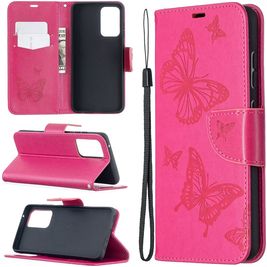 Mobigear Butterfly Samsung Galaxy A52 Hülle Klapphülle Geldbörse - Magenta Mobigear Butterfly Samsung Galaxy A52 Hülle Klapphülle Geldbörse - Magenta