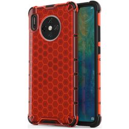 Mobigear Honeycomb Huawei Mate 30 Hülle Hardcase Backcover Stoßfest - Rot