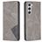 Mobigear Rhombus Slim Samsung Galaxy S23 Hülle Klapphülle - Grau