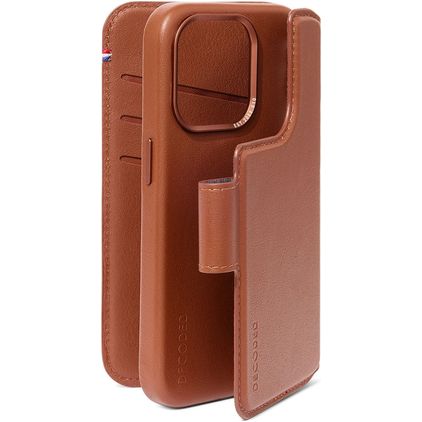 Decoded Detachable Wallet iPhone 15 Pro Max MagSafe Hülle Echtes Leder Abnehmbare 2in1 Klapphülle Geldbörse - Braun