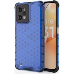 Mobigear Honeycomb Realme C31 Hardcase Backcover Shockproof - Blau