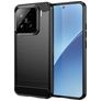 Mobigear Brushed Slim Xiaomi 15 Hülle Flexibles TPU Backcover - Schwarz