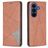 Mobigear Rhombus Slim Samsung Galaxy S26 Hülle Klapphülle - Braun