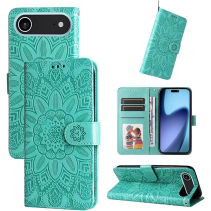 Mobigear Sunflower iPhone Air Hülle Klapphülle Geldbörse - Grün