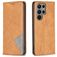 Mobigear Rhombus Slim Samsung Galaxy S24 Ultra Hülle Klapphülle - Cognac