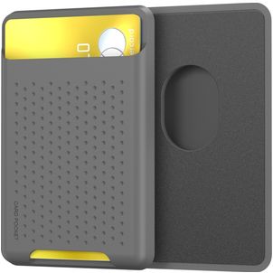 Mobigear Pocket Silikon Kartenetui - 2 Karten - MagSafe Kompatibel - Grau