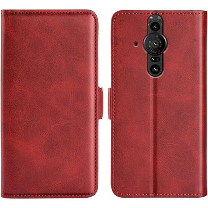 Mobigear Slim Magnet Sony Xperia Pro-I Hülle Klapphülle Geldbörse - Rot