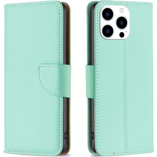 Mobigear Excellent iPhone 16 Pro Hülle Klapphülle Geldbörse - Grün