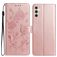Mobigear Flowers Samsung Galaxy A17 Hülle Klapphülle Geldbörse - Roségold