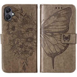 Mobigear Butterfly Samsung Galaxy A05 Hülle Klapphülle Geldbörse - Grau