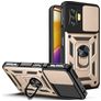 Mobigear Armor Ring Cam Slide POCO F4 GT Hülle Hardcase Backcover Stoßfest mit Ringhalter und Kamera Slider - Gold