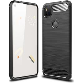 Mobigear Brushed Slim Google Pixel 4a Hülle Flexibles TPU Backcover - Schwarz